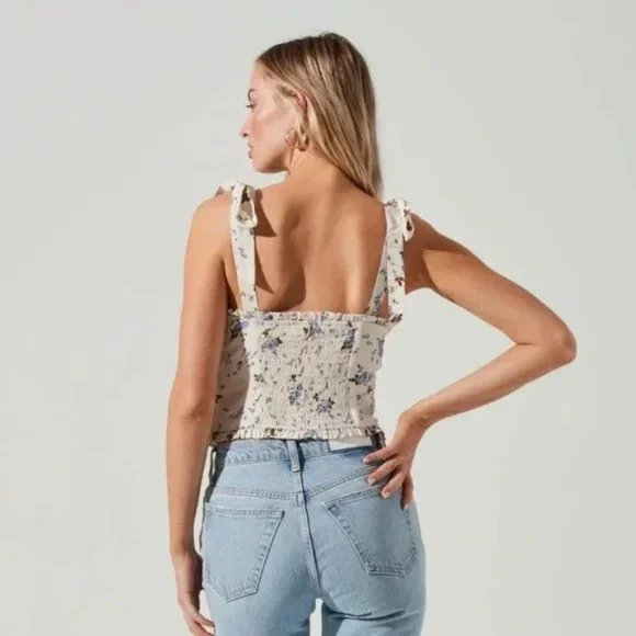 ASTR Tie Strap Floral Cami Sz. L - Picture 5 of 9